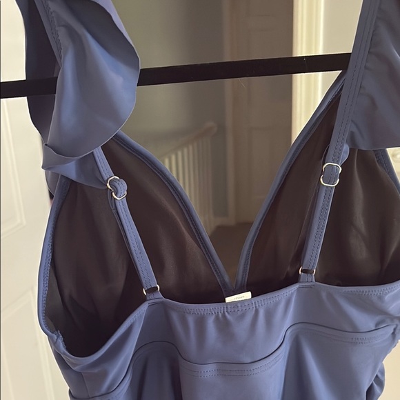 Ruffled Blue One-Piece Swimsuit - Picture 3 of 5